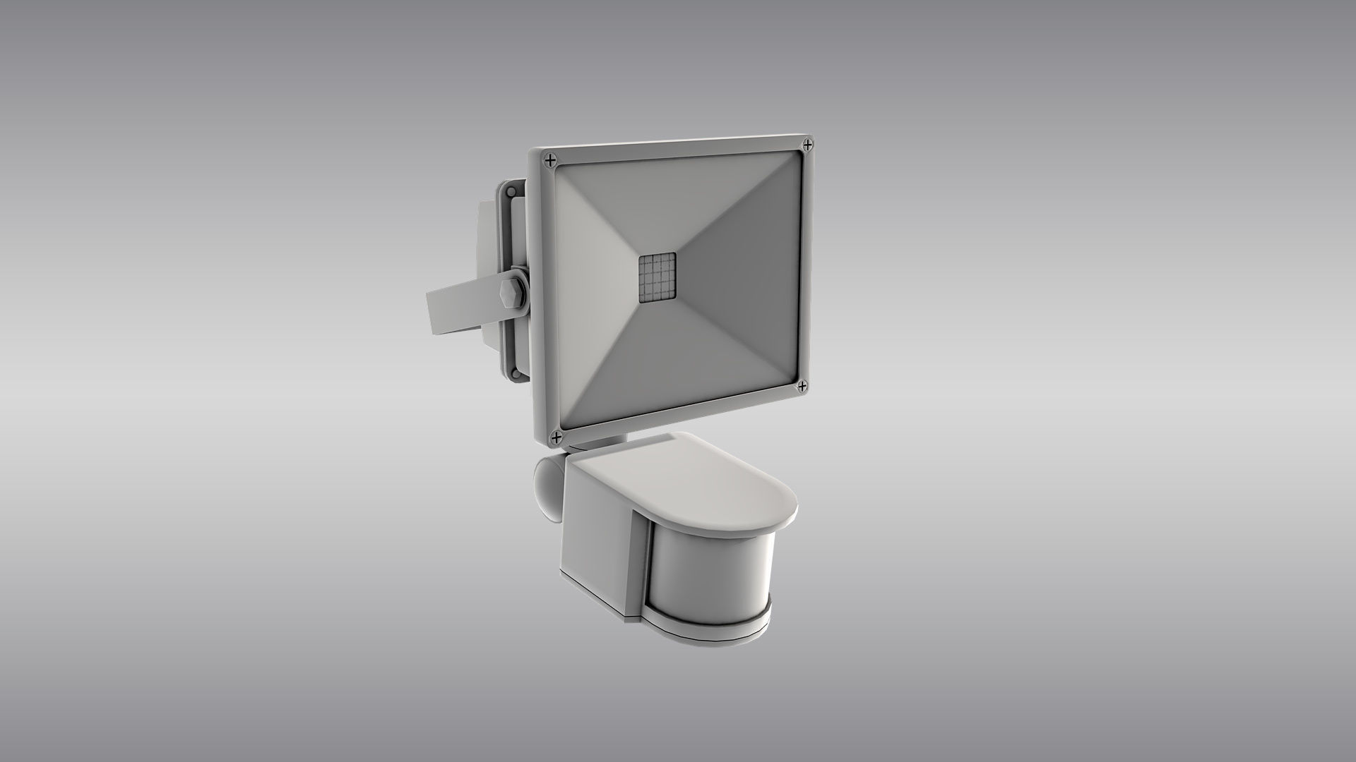 LED Floodlight with Motion Sensor Low-poly 3D model_9