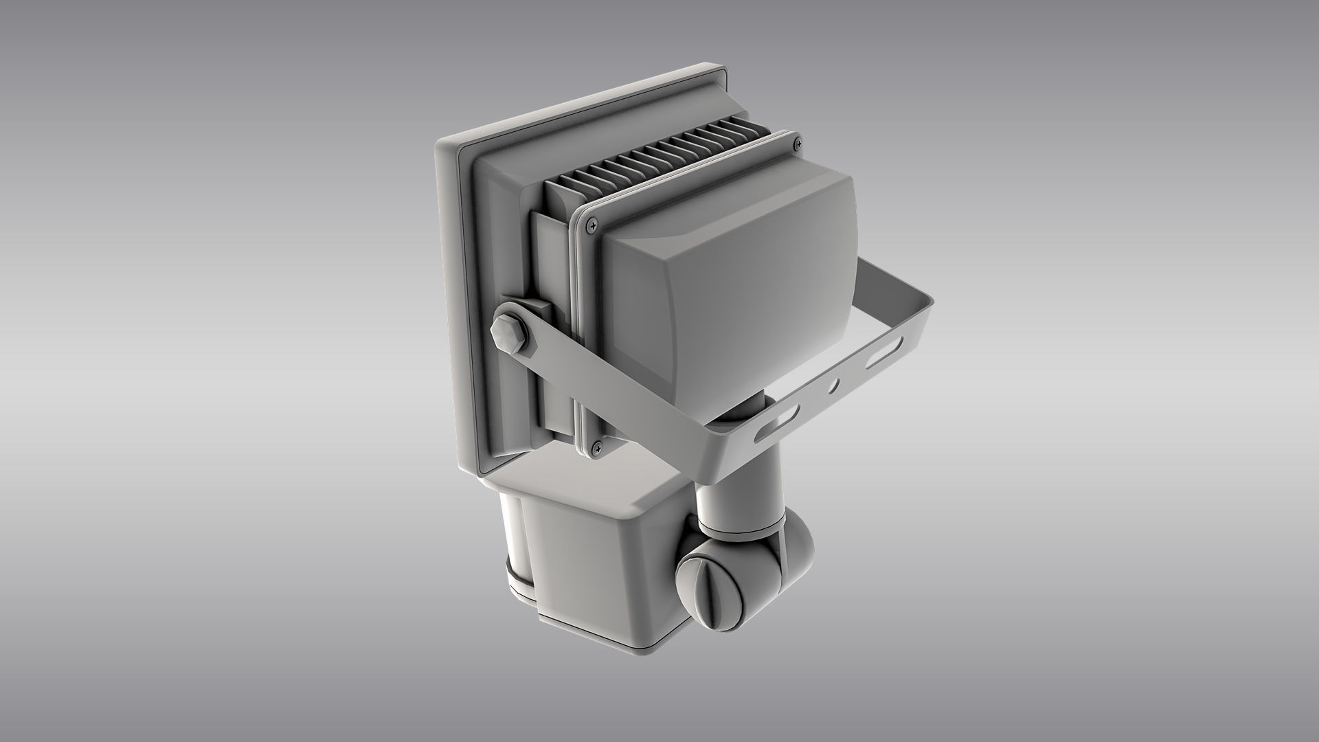 LED Floodlight with Motion Sensor Low-poly 3D model_11