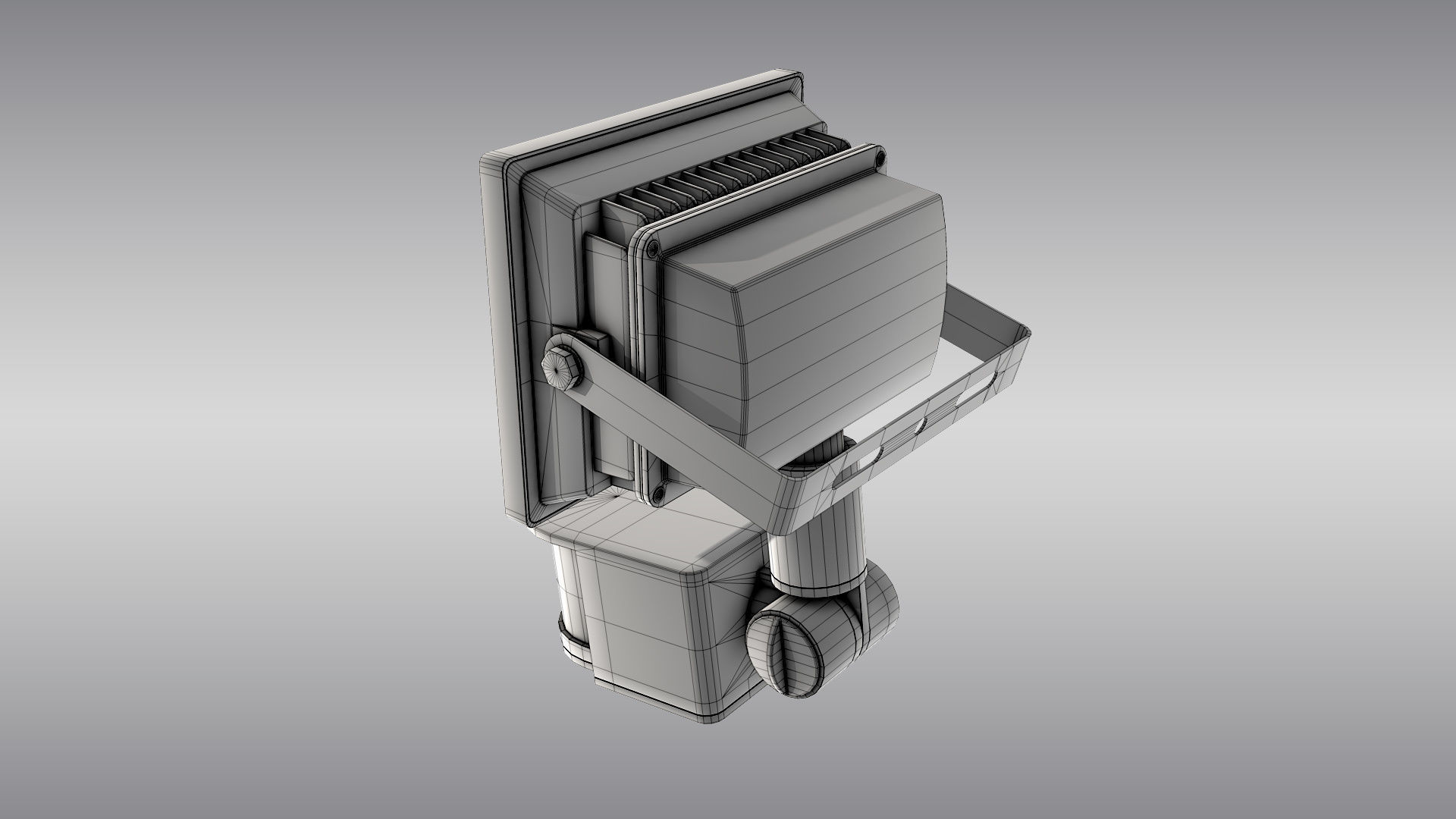 LED Floodlight with Motion Sensor Low-poly 3D model_12