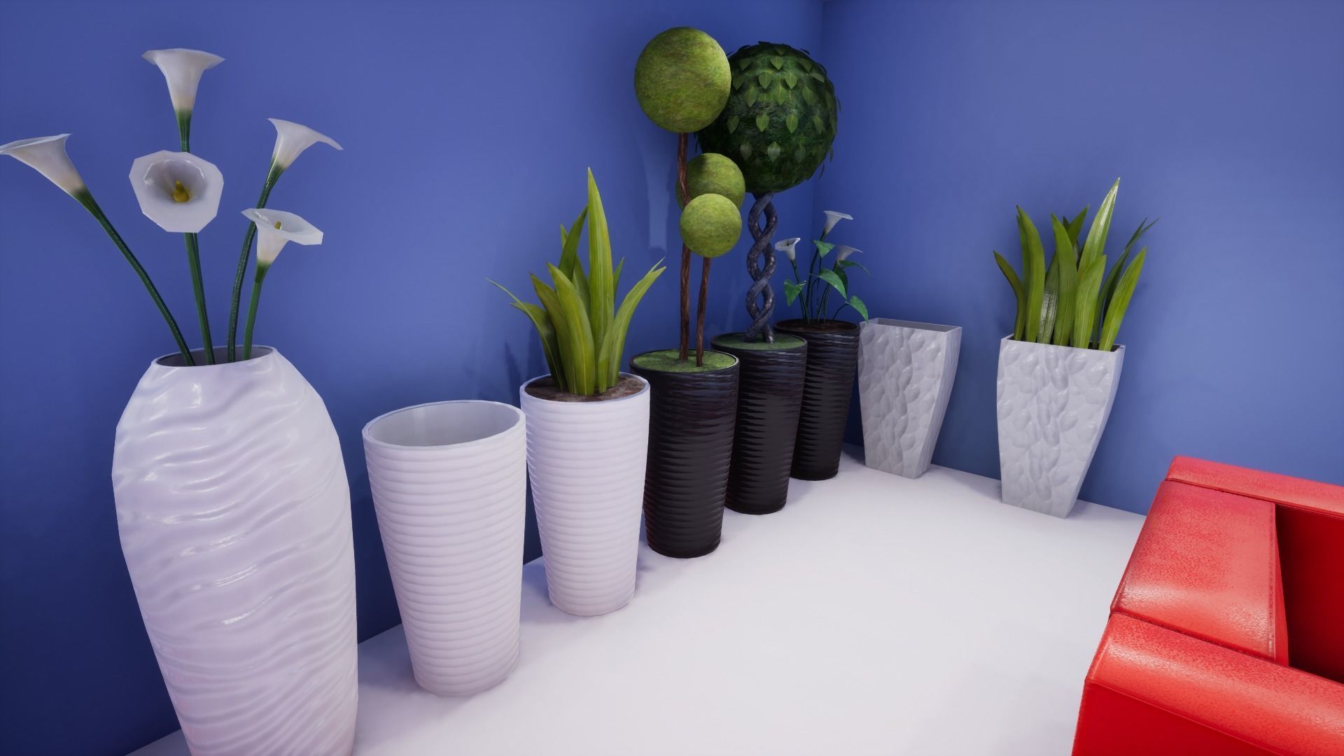 Interior Furniture and Props Low-poly 3D model_11