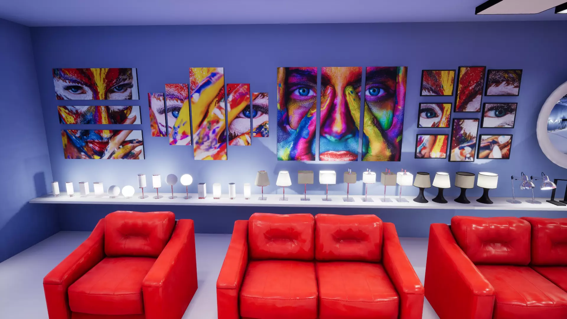 Interior Furniture and Props Low-poly 3D model_0