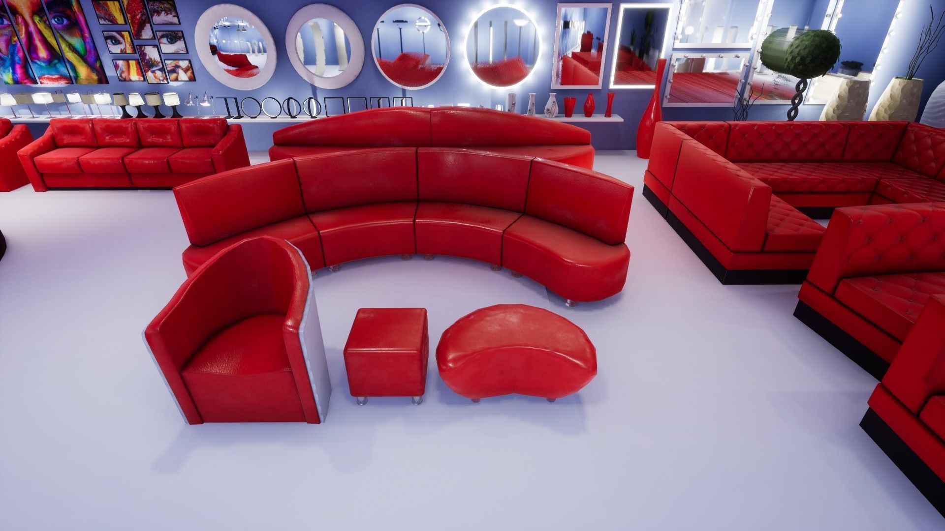 Interior Furniture and Props Low-poly 3D model_13