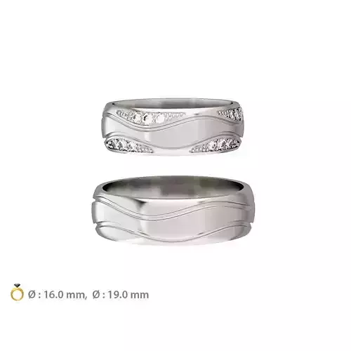 N037 Wedding bands set