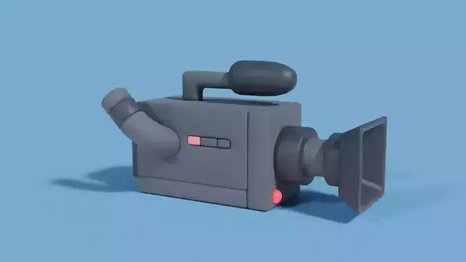 Filmcamera video camera Low-poly 3D model