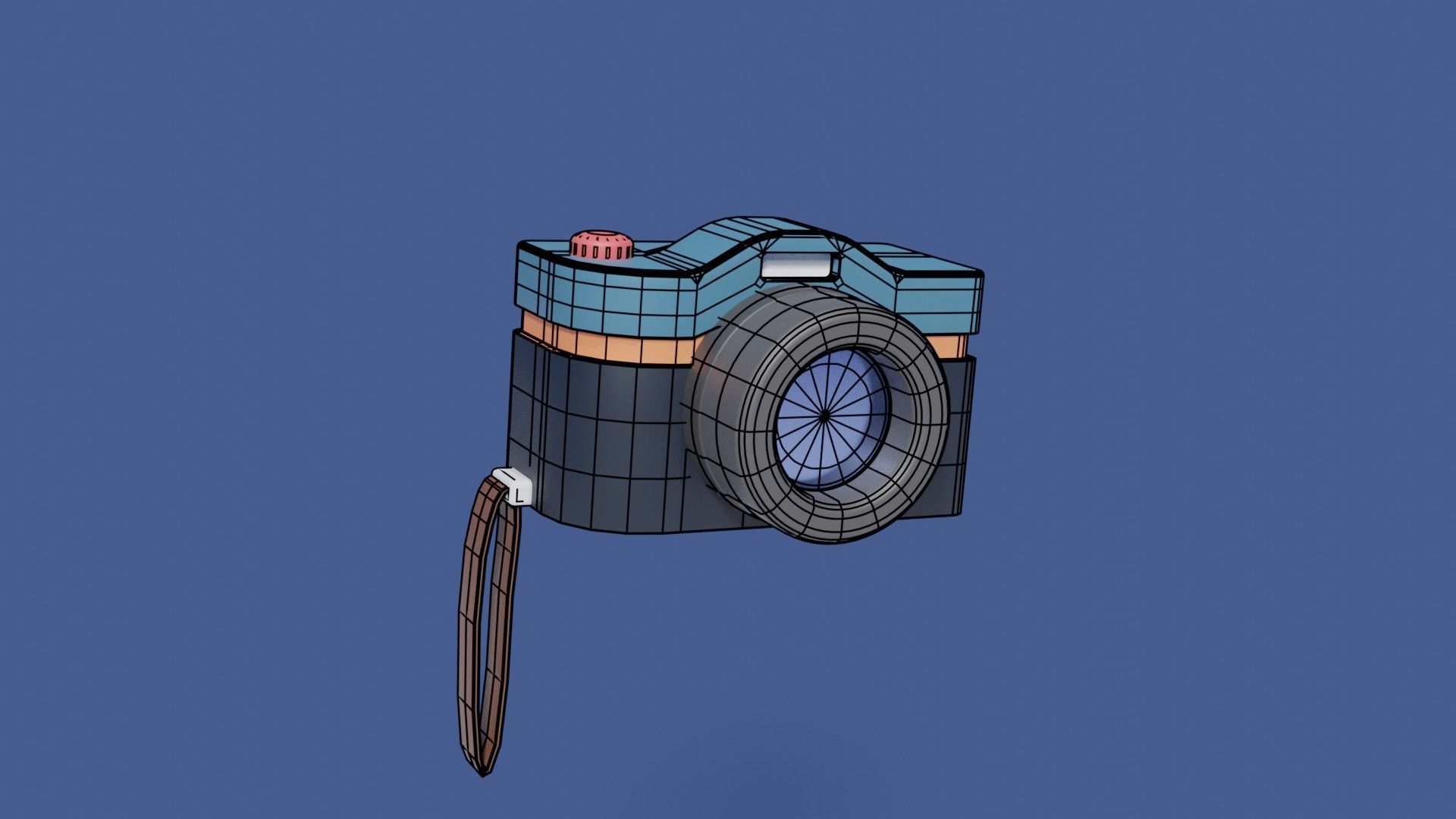 Photocamera toy camera Low-poly 3D model_6