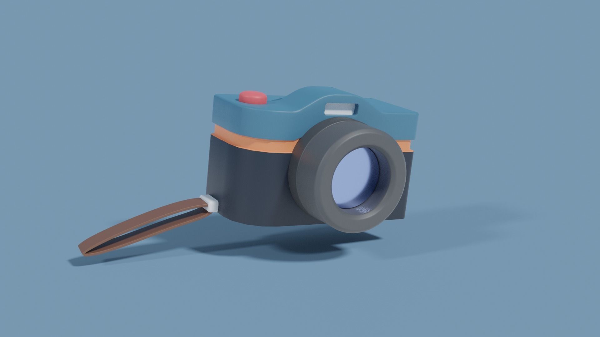 Photocamera toy camera Low-poly 3D model_1