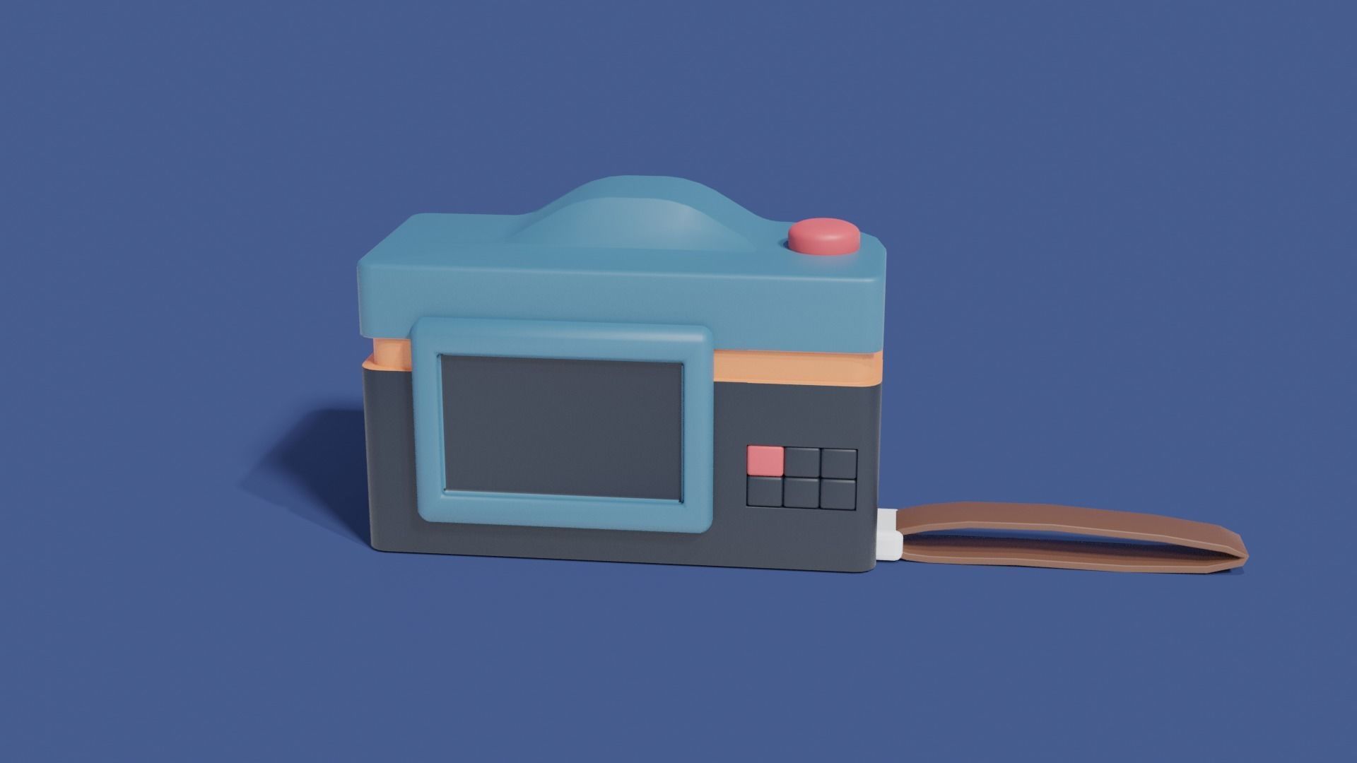 Photocamera toy camera Low-poly 3D model_3