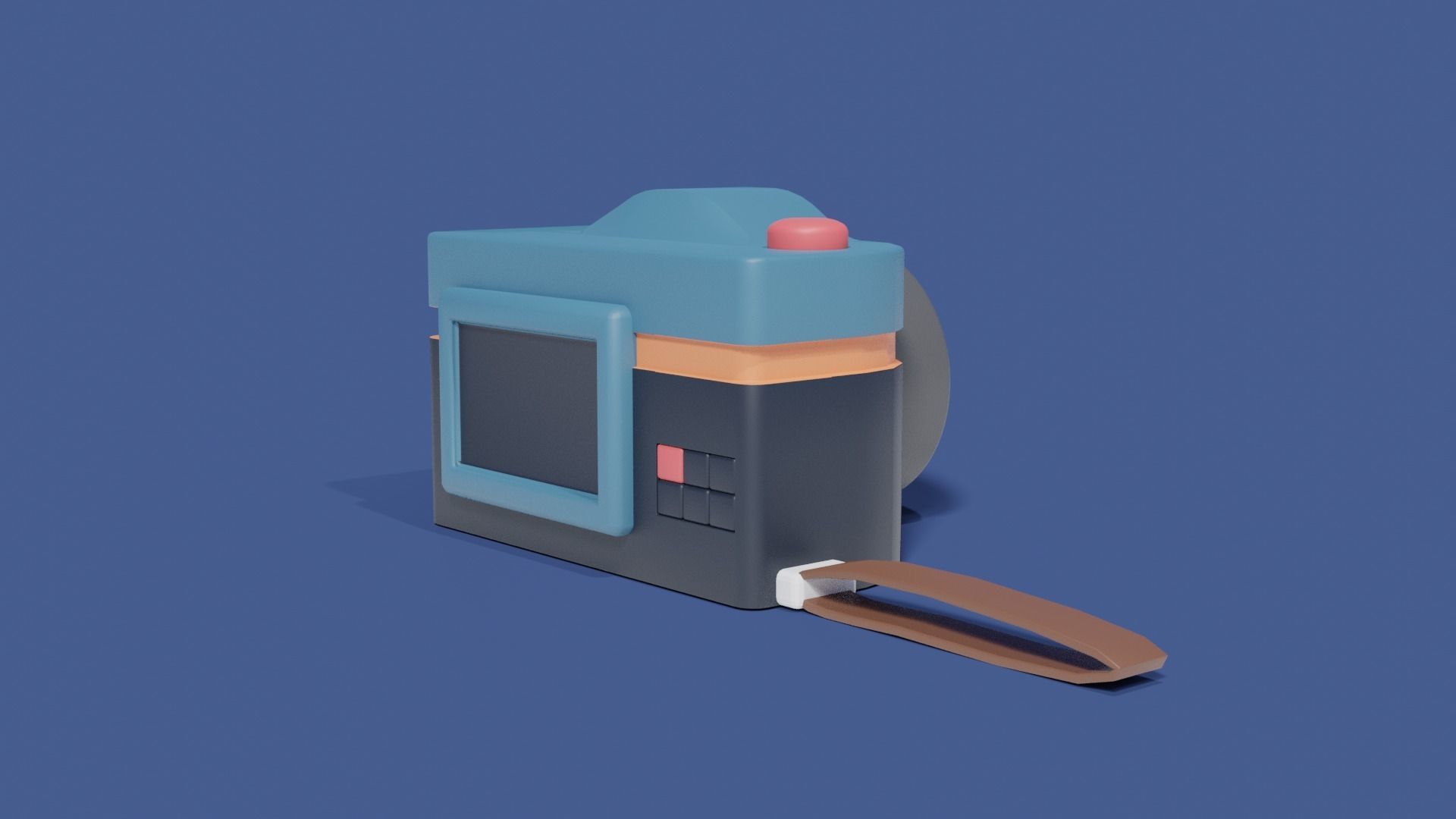 Photocamera toy camera Low-poly 3D model_4