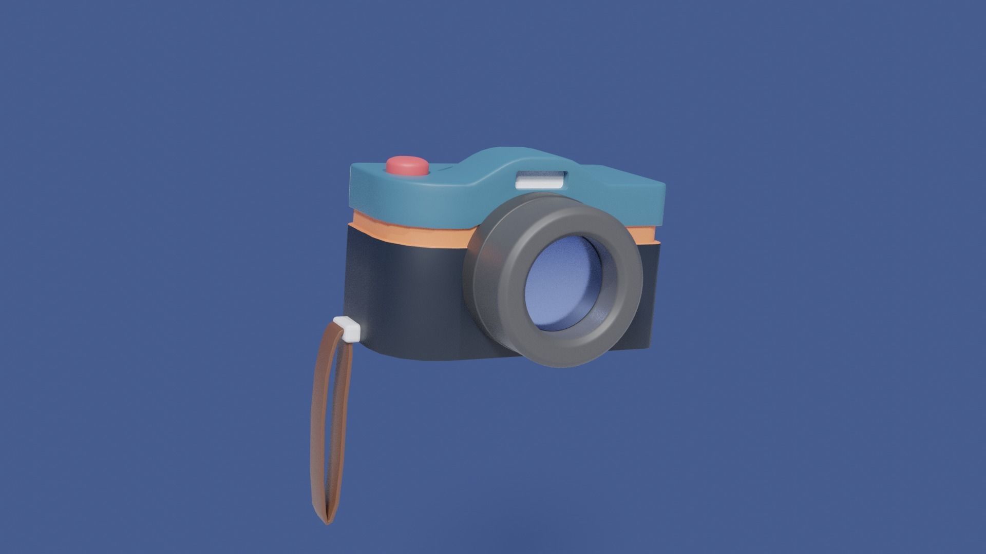 Photocamera toy camera Low-poly 3D model_5