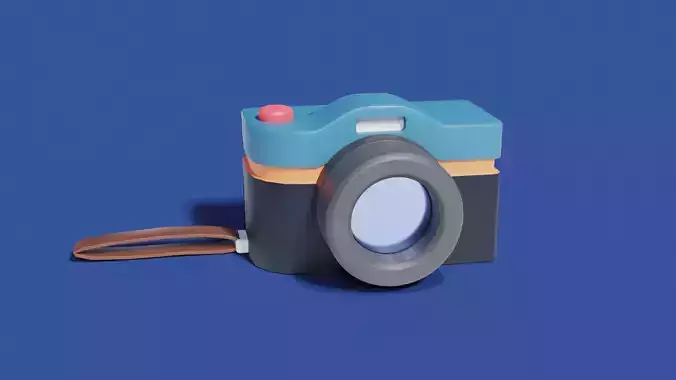 Photocamera toy camera Low-poly 3D model