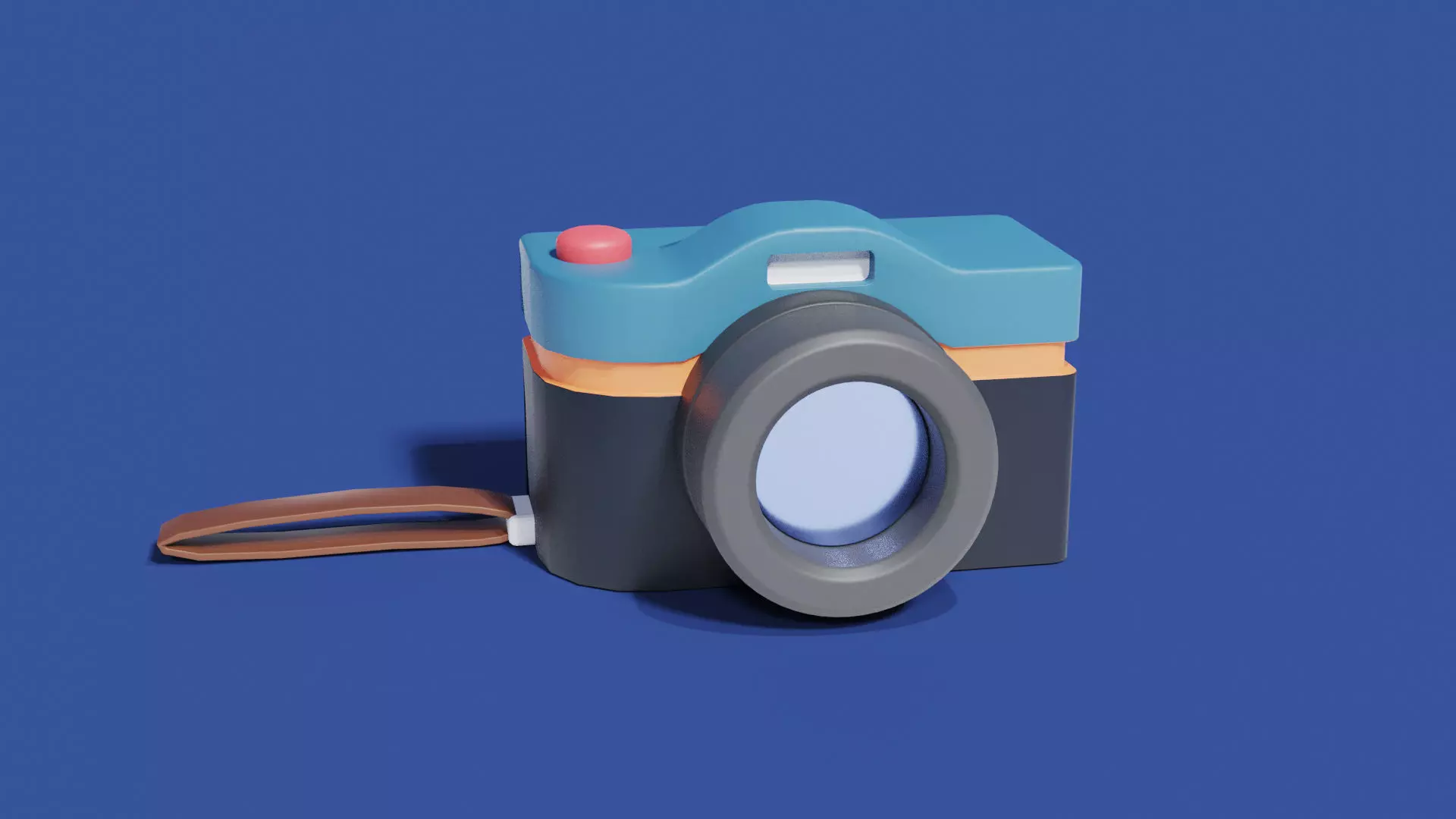 Photocamera toy camera Low-poly 3D model_0