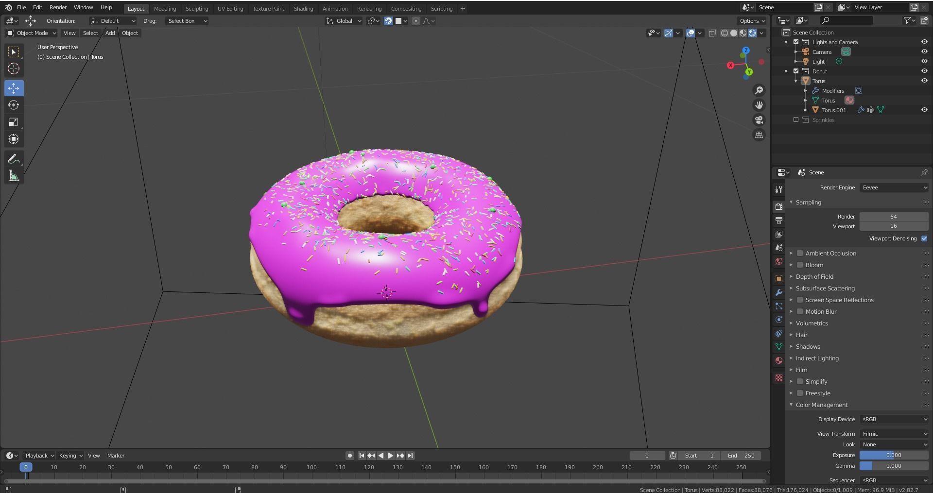 Free Strawberry Donut Free 3D model_5