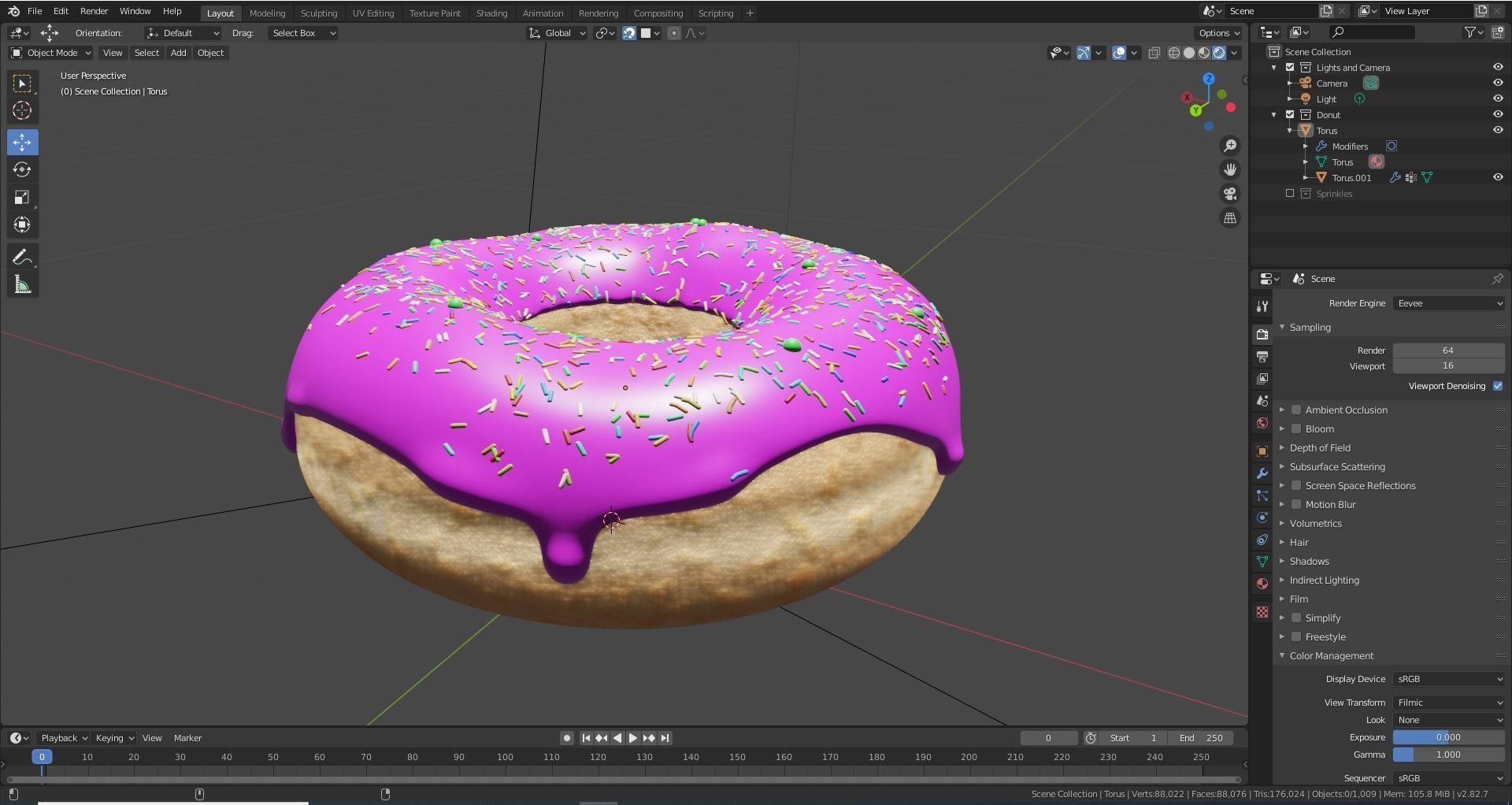 Free Strawberry Donut Free 3D model_3