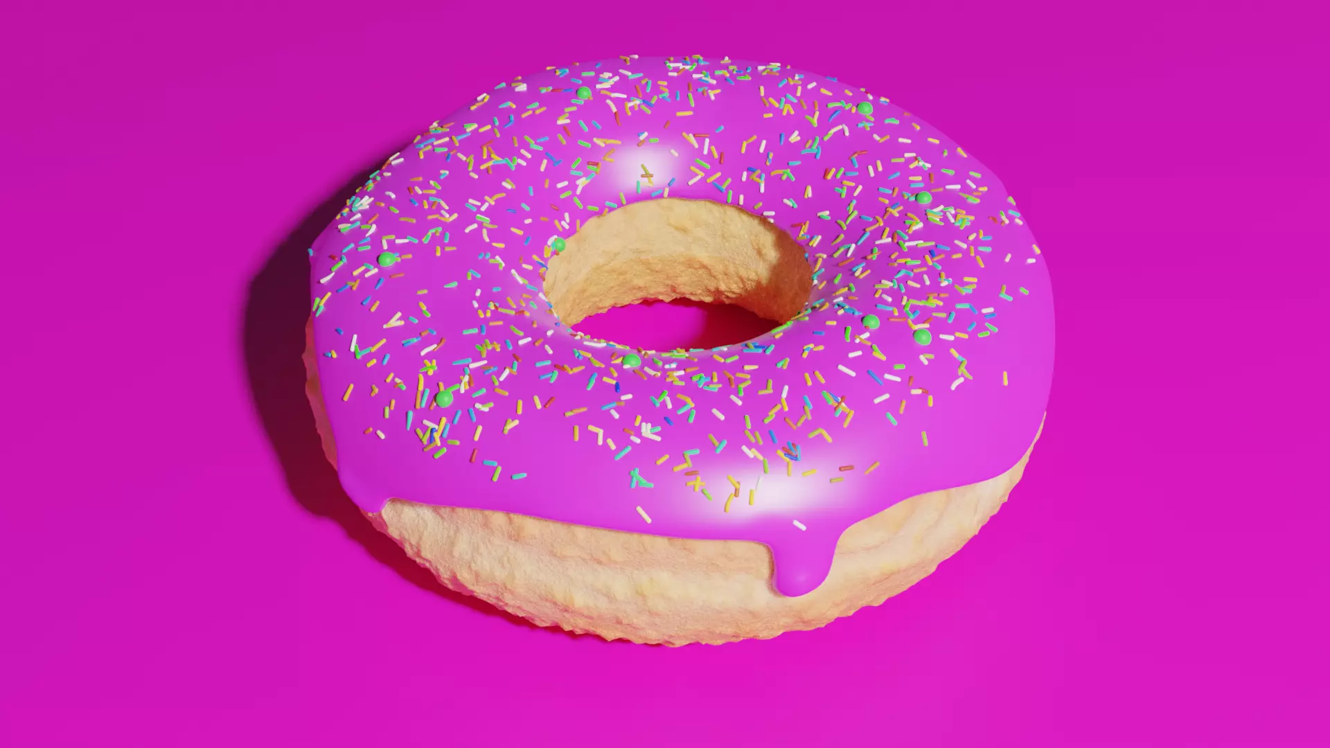 Free Strawberry Donut Free 3D model_0