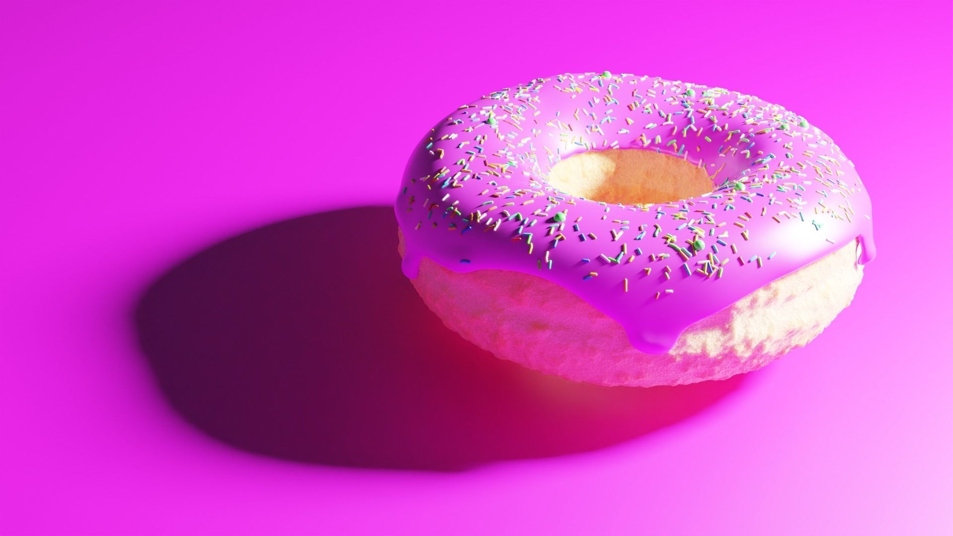 Free Strawberry Donut Free 3D model_1
