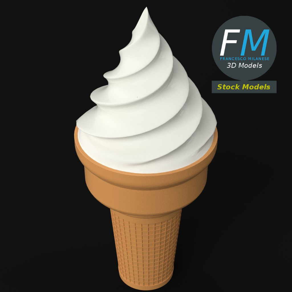 Stylized ice cream cone 2 3D model_5