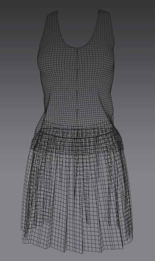 Woman Cloth Model 3 Low-poly 3D model_1