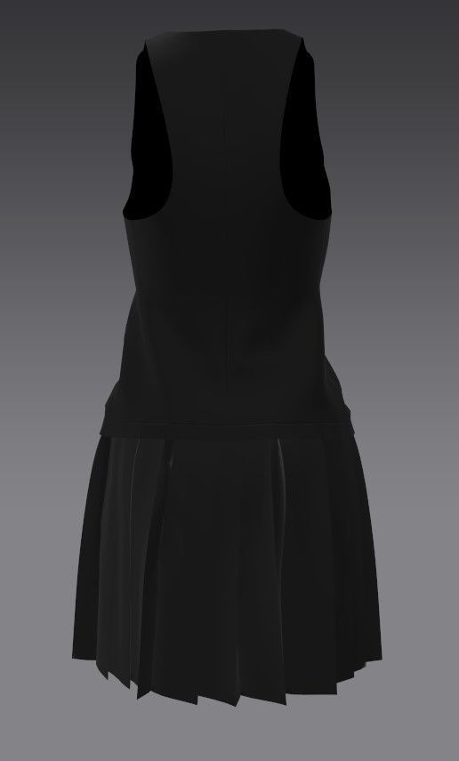 Woman Cloth Model 3 Low-poly 3D model_5