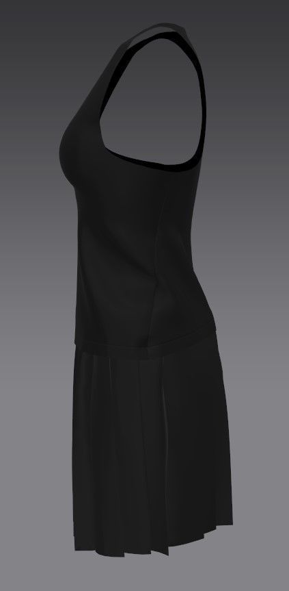Woman Cloth Model 3 Low-poly 3D model_3