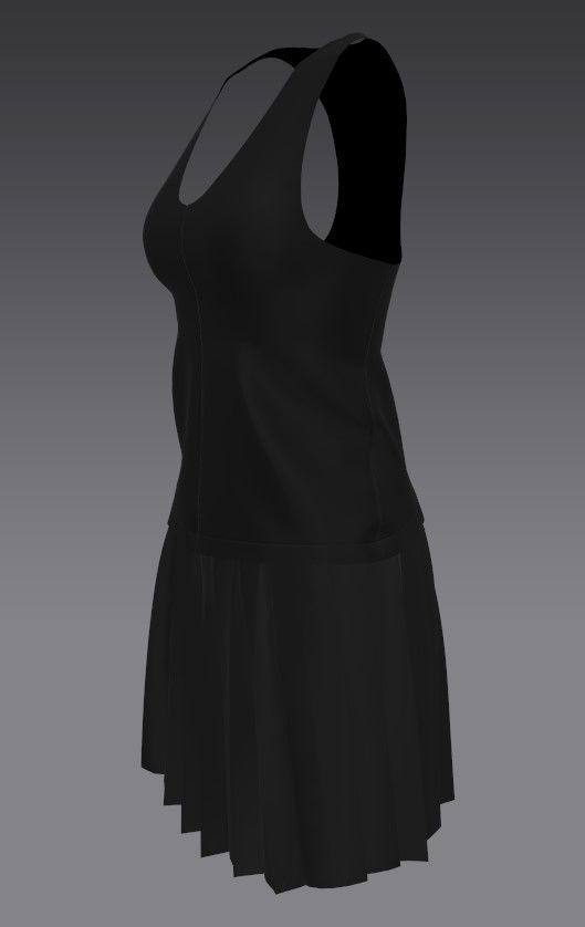 Woman Cloth Model 3 Low-poly 3D model_2
