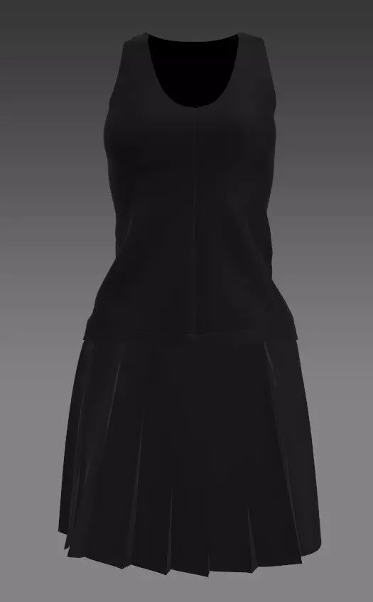 Woman Cloth Model 3 Low-poly 3D model_0