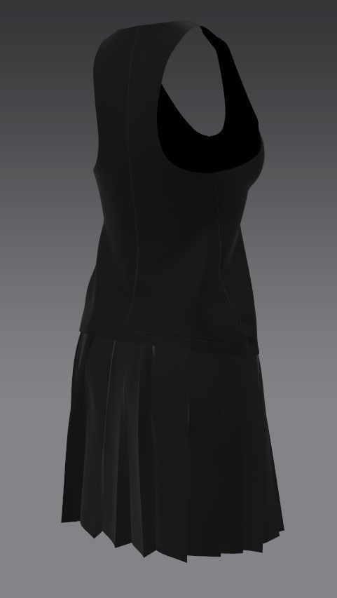 Woman Cloth Model 3 Low-poly 3D model_4