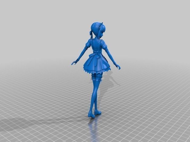 maidsmoothed girl in dress 3D print model_1