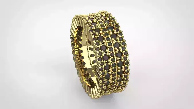 Diamond round wedding band