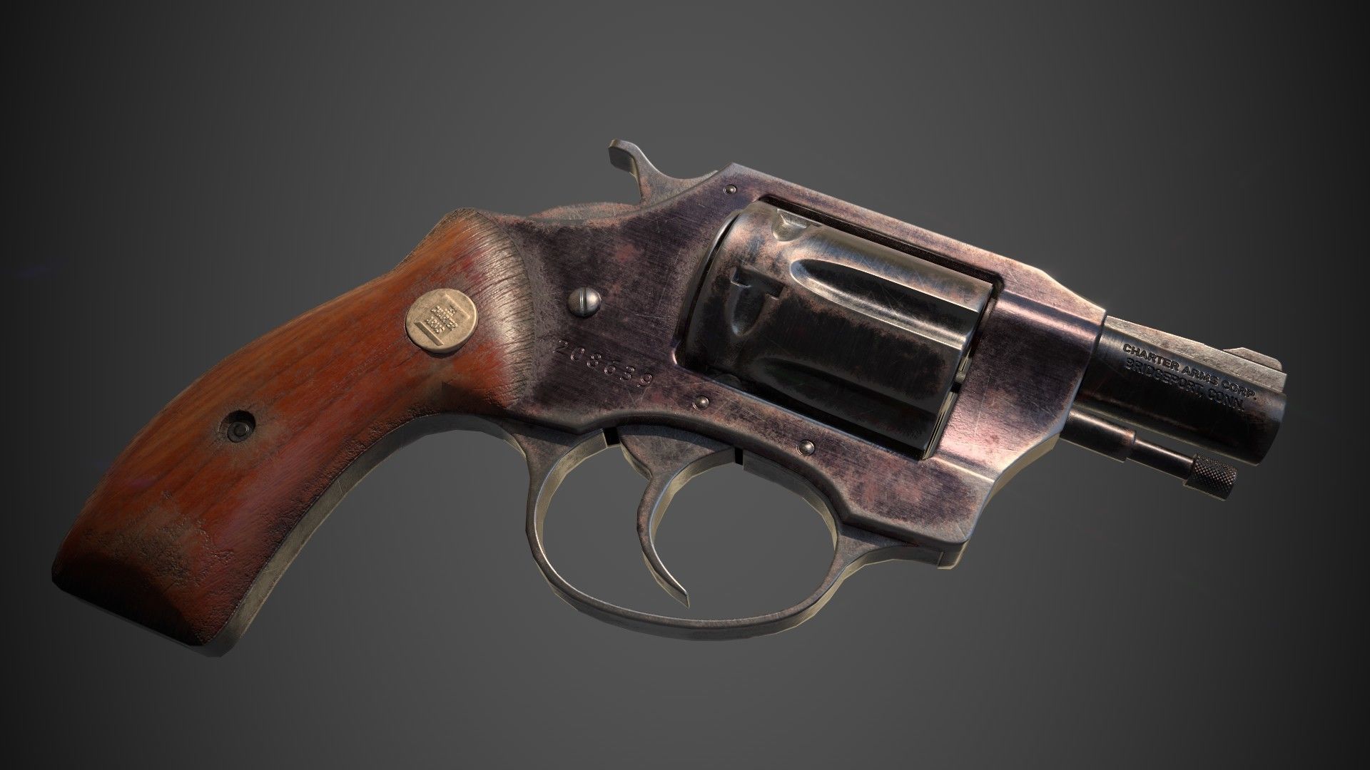 Charter Arms Undercoverette 32 Revolver Low-poly 3D model_6