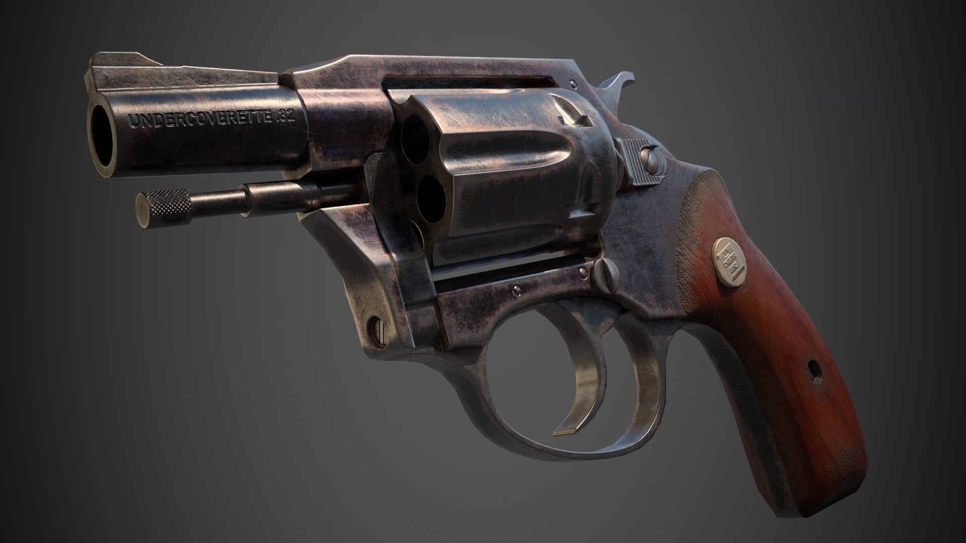 Charter Arms Undercoverette 32 Revolver Low-poly 3D model_4