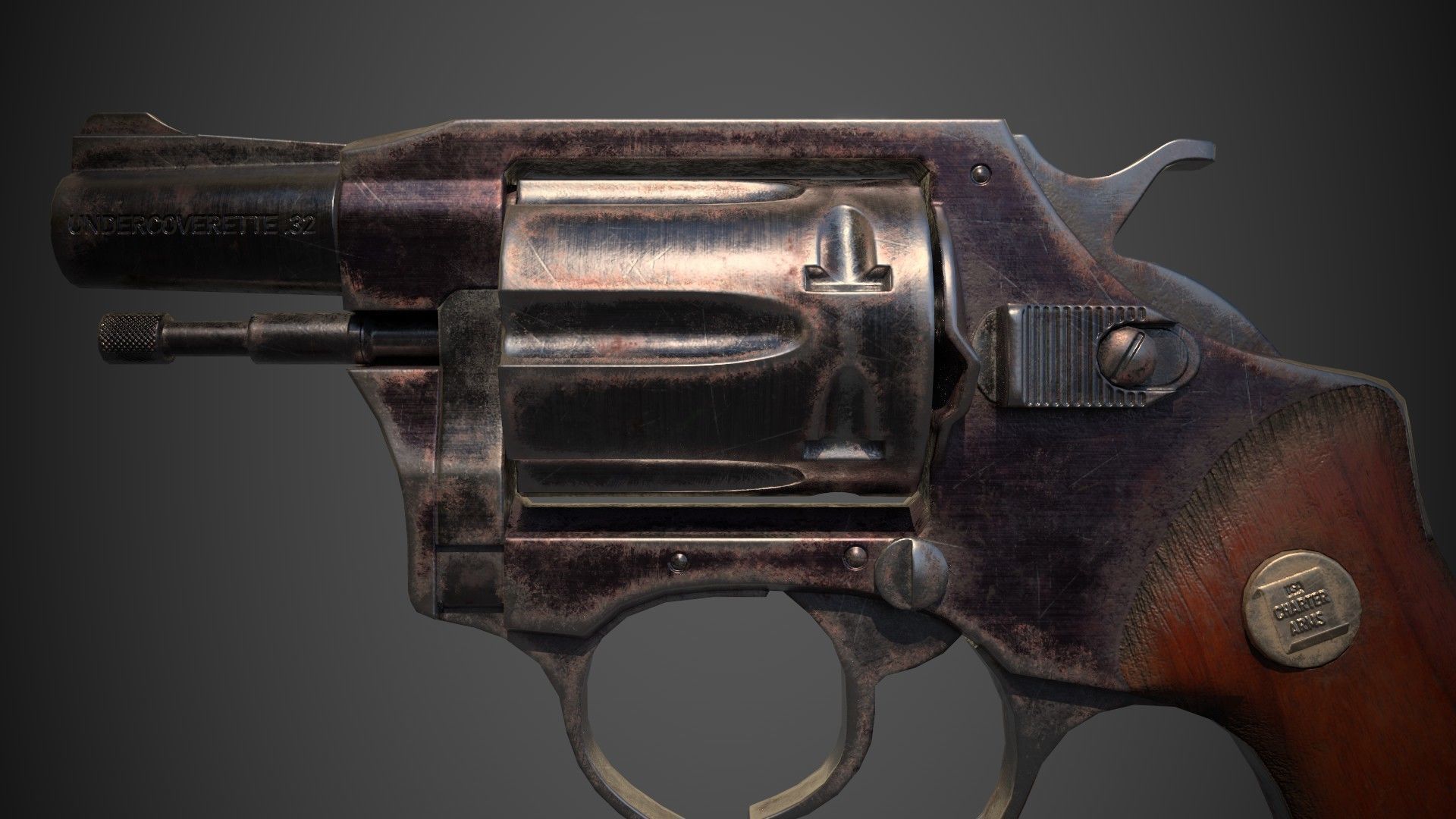 Charter Arms Undercoverette 32 Revolver Low-poly 3D model_3