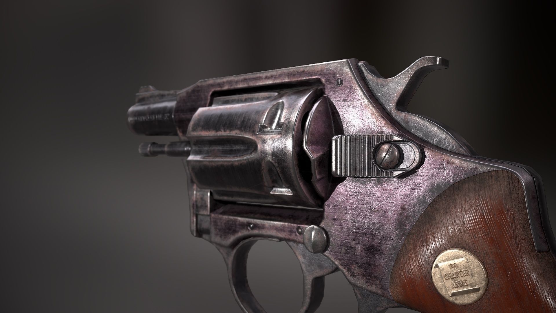 Charter Arms Undercoverette 32 Revolver Low-poly 3D model_13