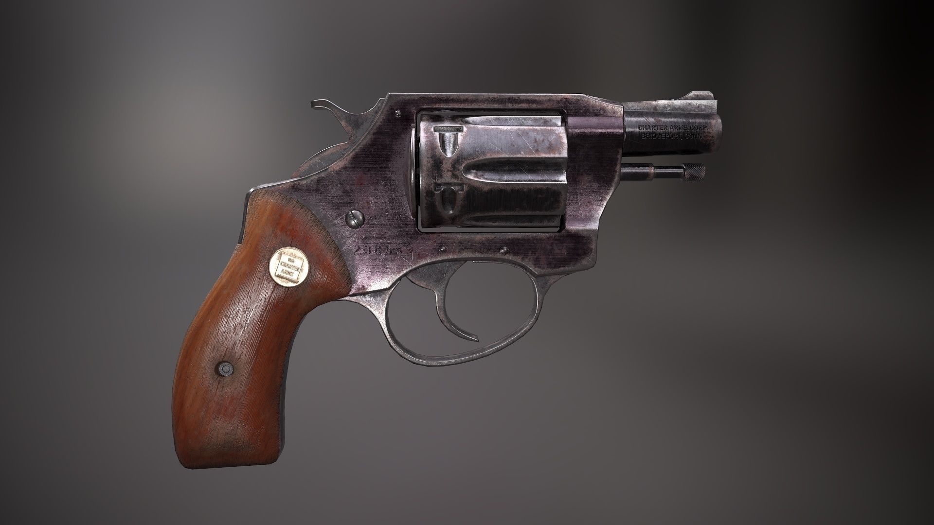 Charter Arms Undercoverette 32 Revolver Low-poly 3D model_7