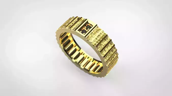 Serrated Ring wedding band Textured Lazer 3d Printed