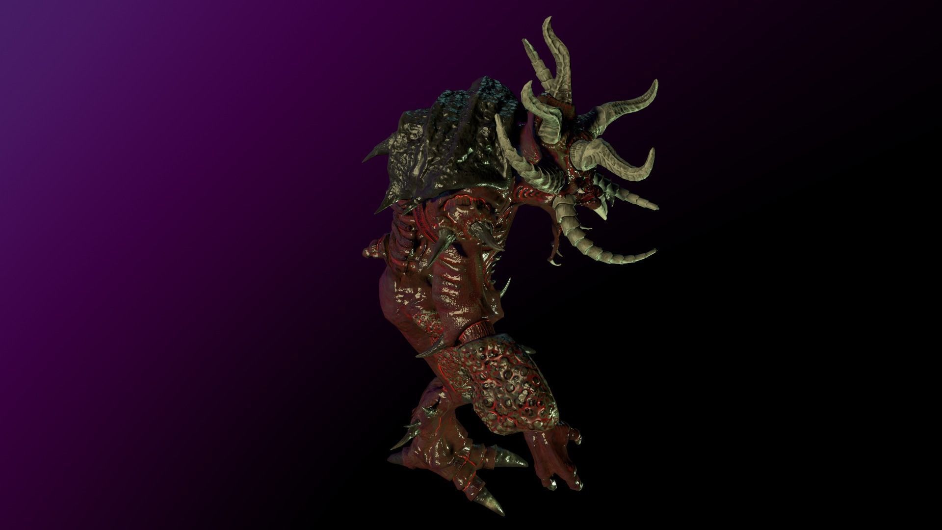 Demon Insect Low-poly 3D model_5