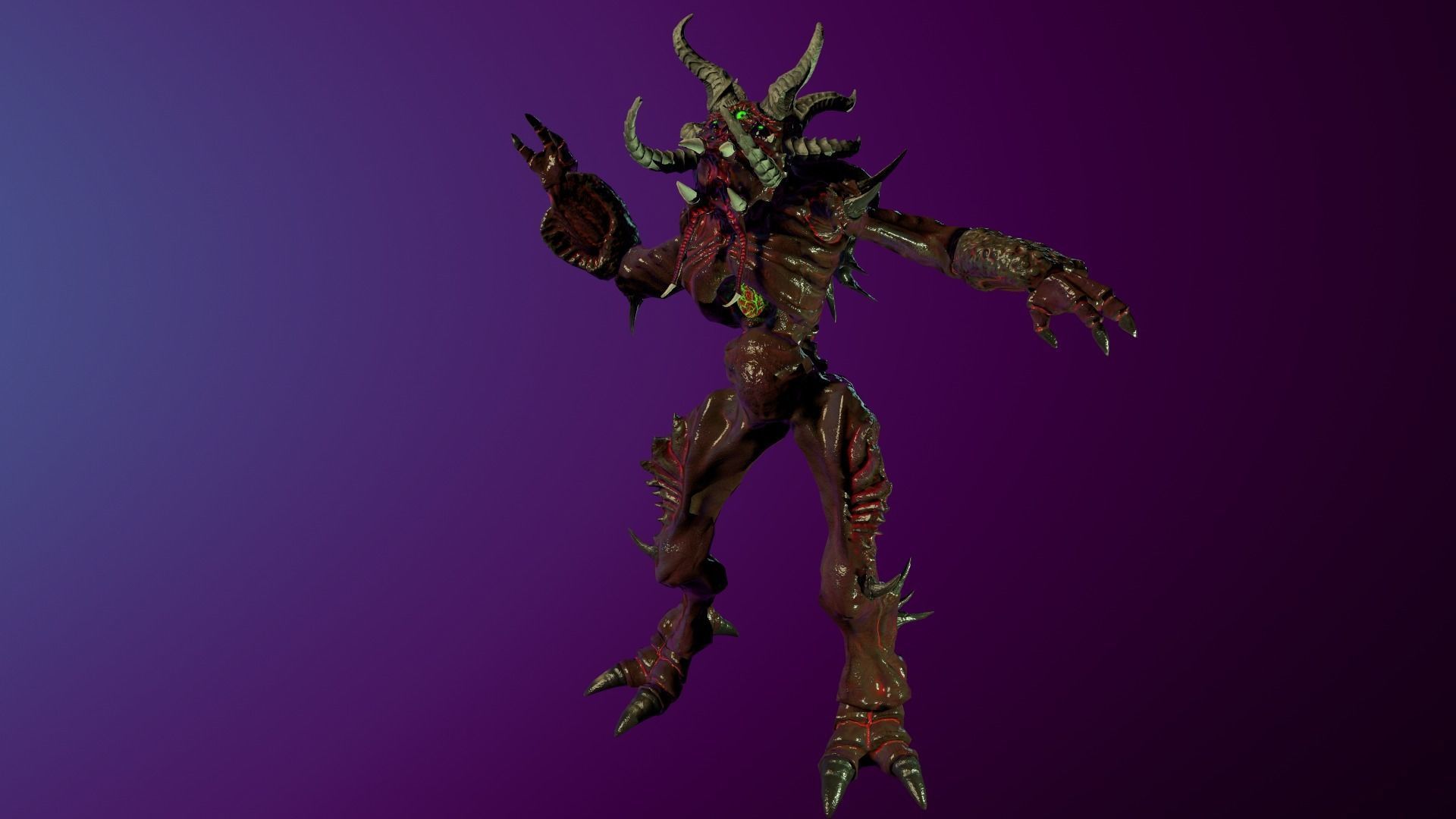 Demon Insect Low-poly 3D model_7