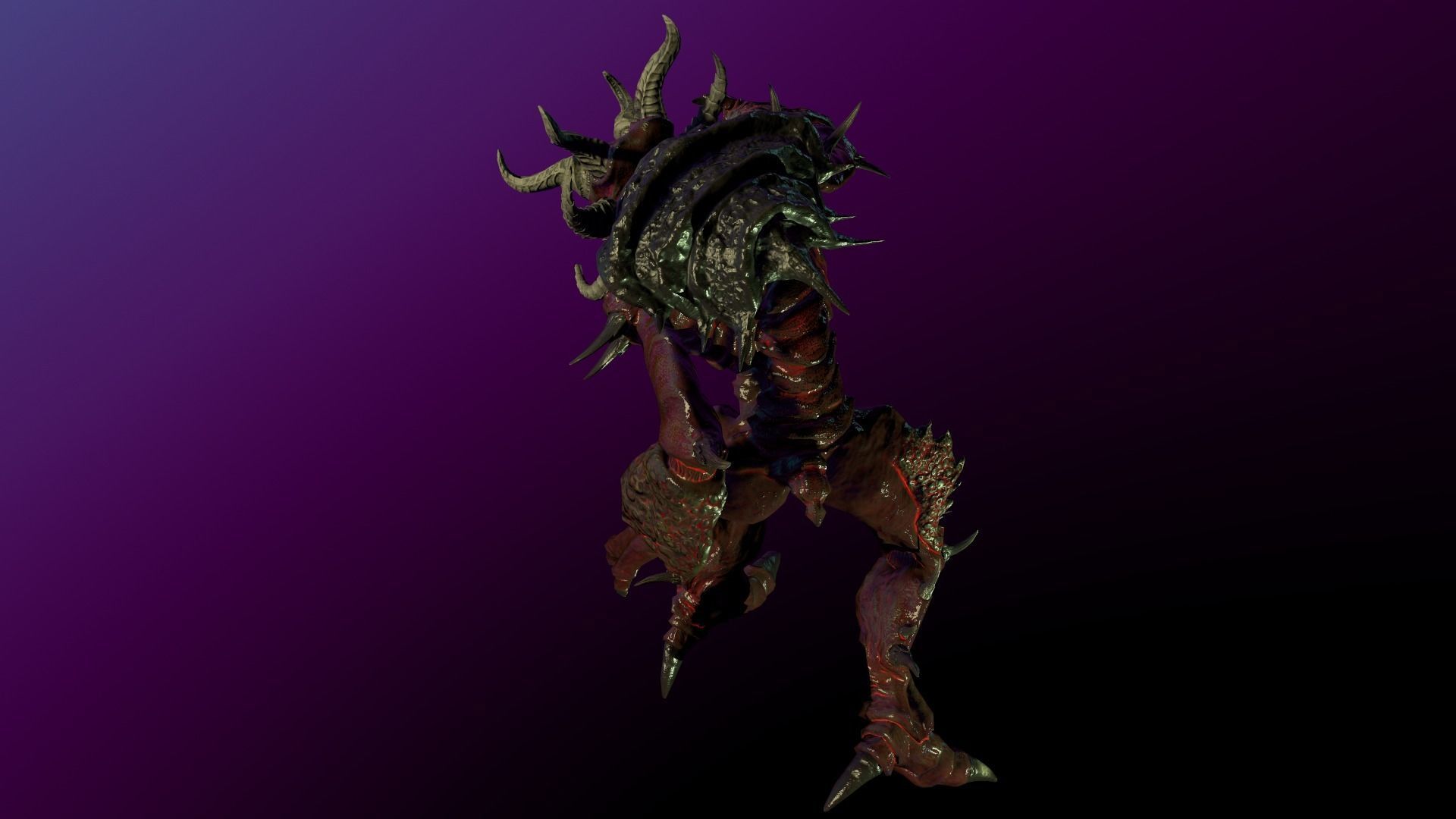 Demon Insect Low-poly 3D model_9
