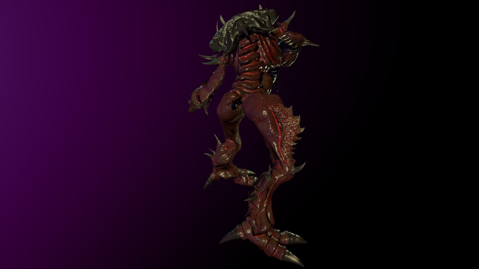 Demon Insect Low-poly 3D model_11