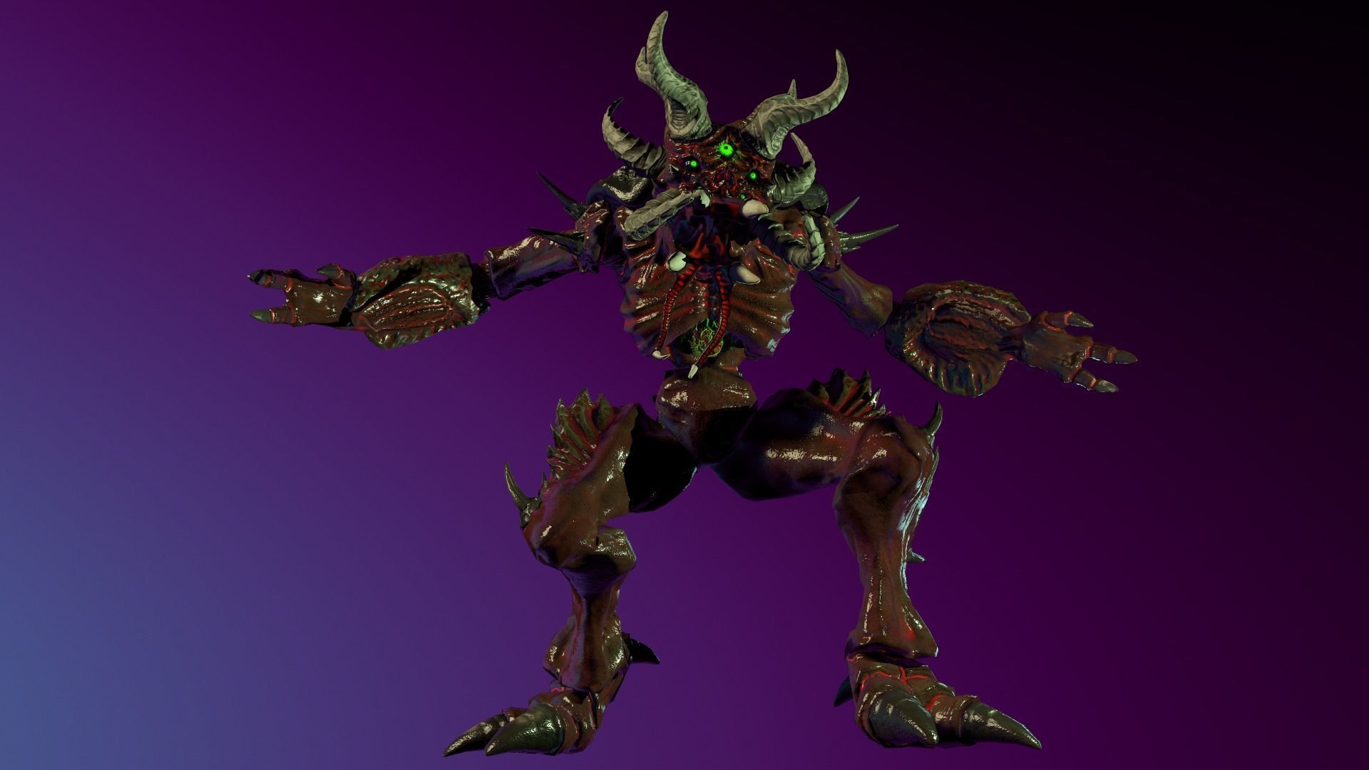 Demon Insect Low-poly 3D model_6