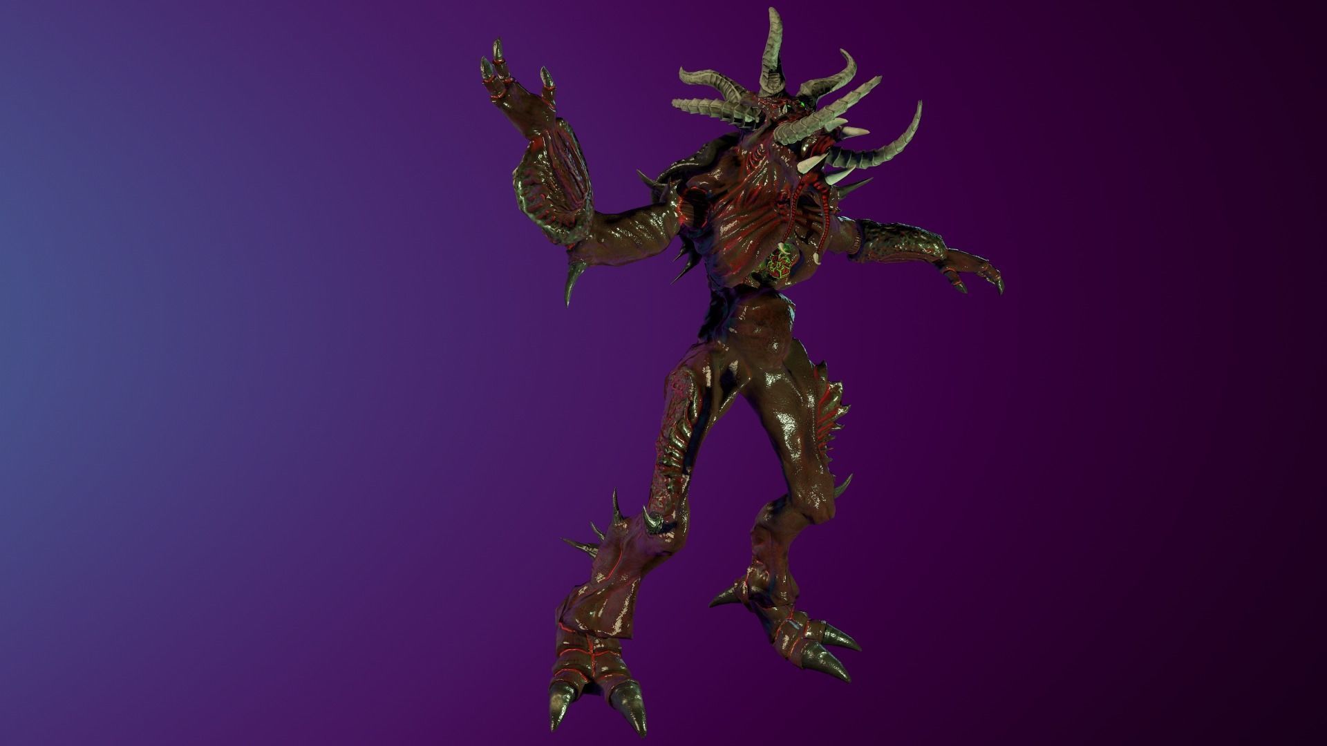 Demon Insect Low-poly 3D model_8