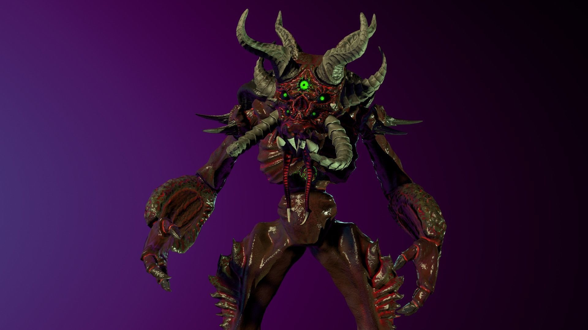Demon Insect Low-poly 3D model_13