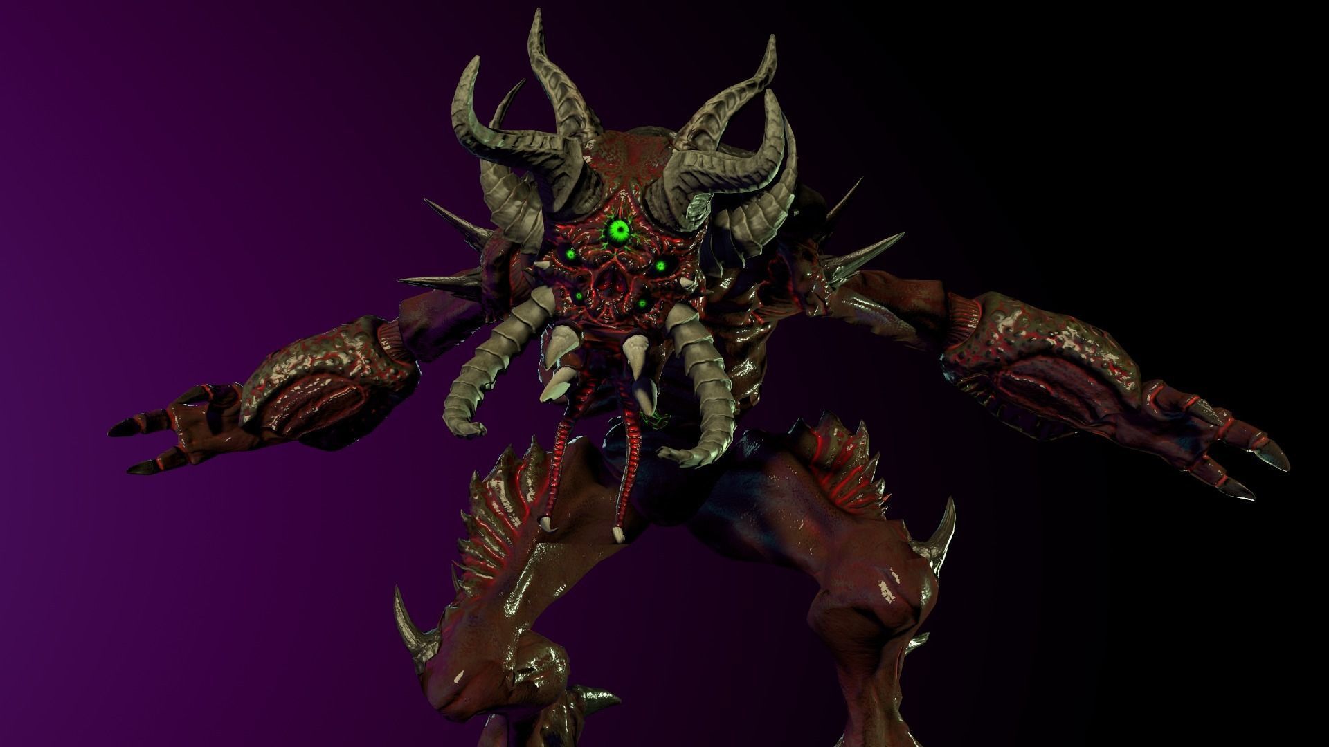 Demon Insect Low-poly 3D model_17