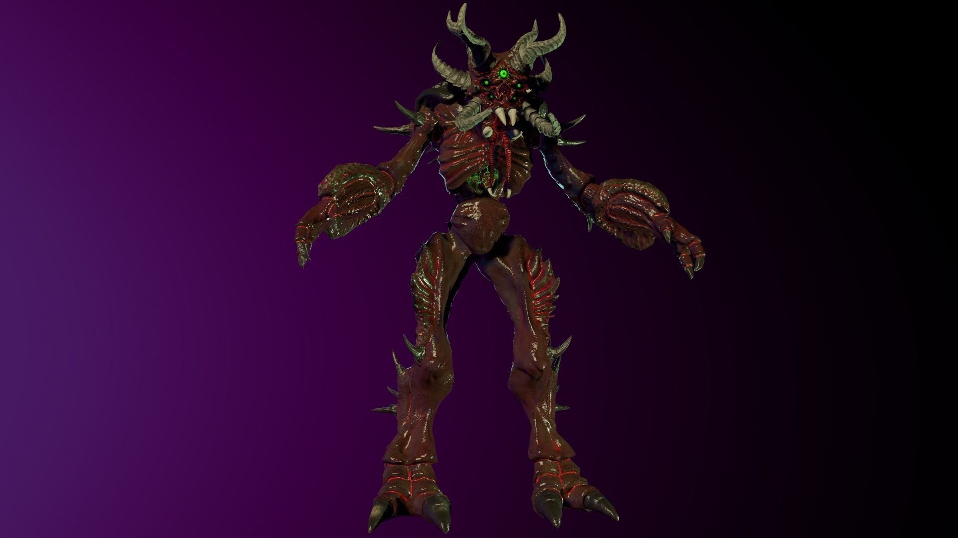Demon Insect Low-poly 3D model_4