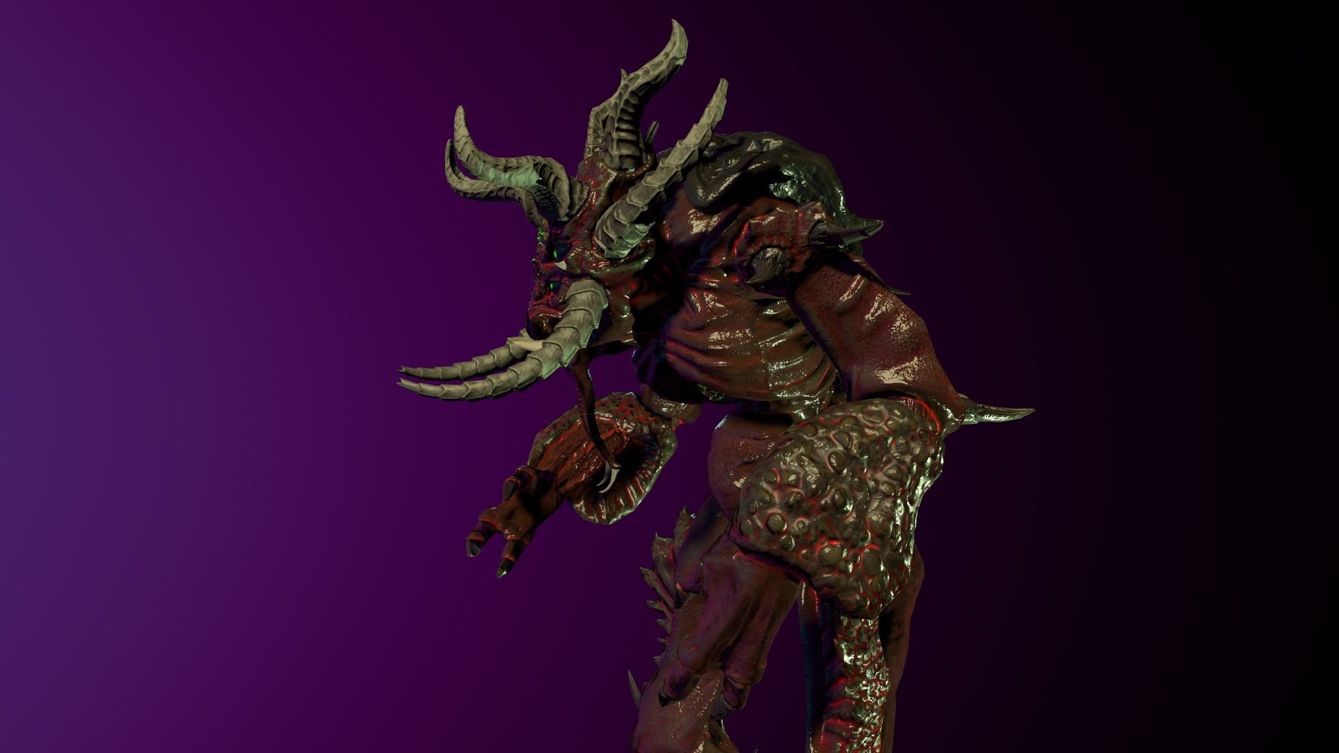 Demon Insect Low-poly 3D model_16