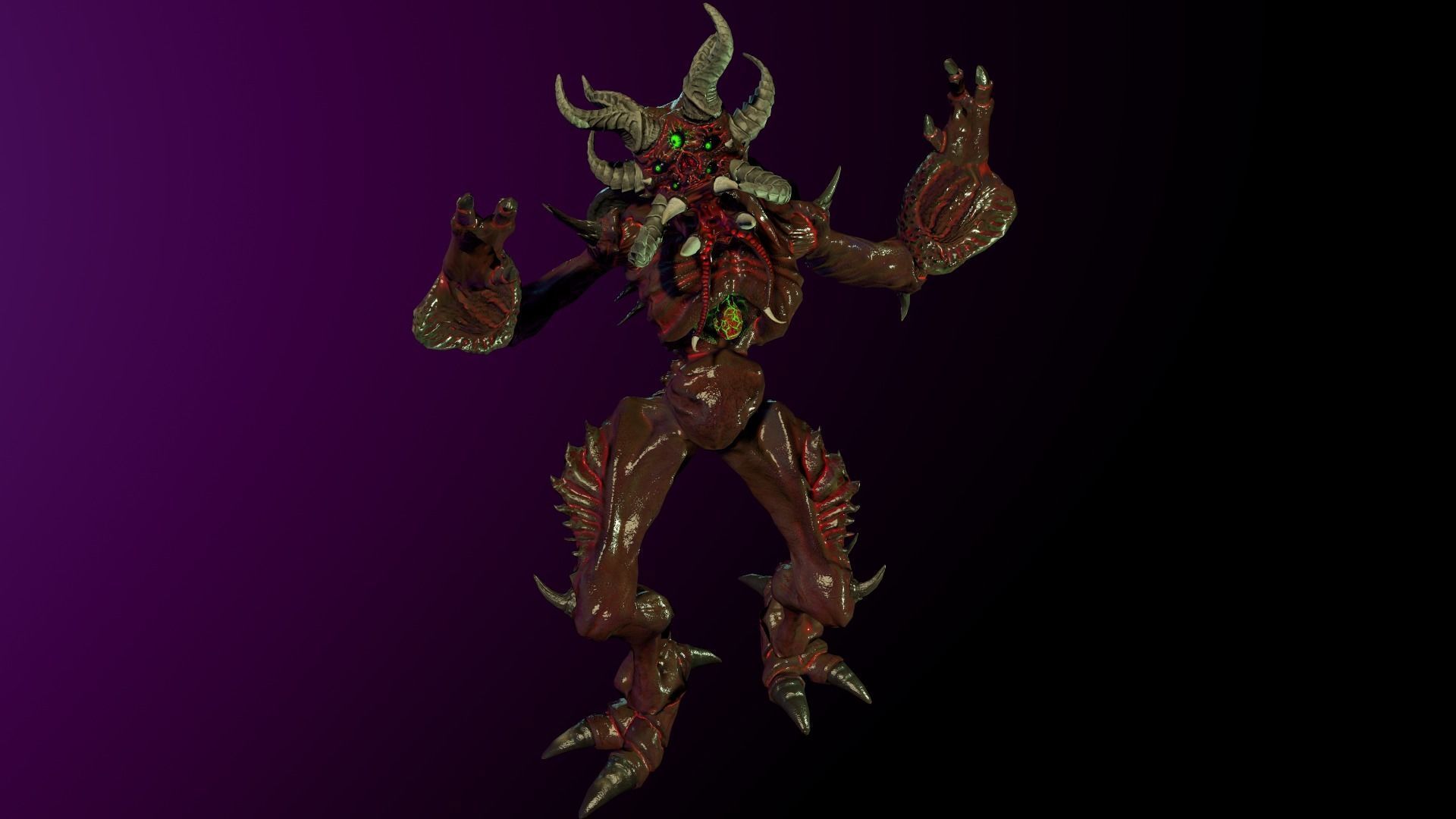 Demon Insect Low-poly 3D model_10