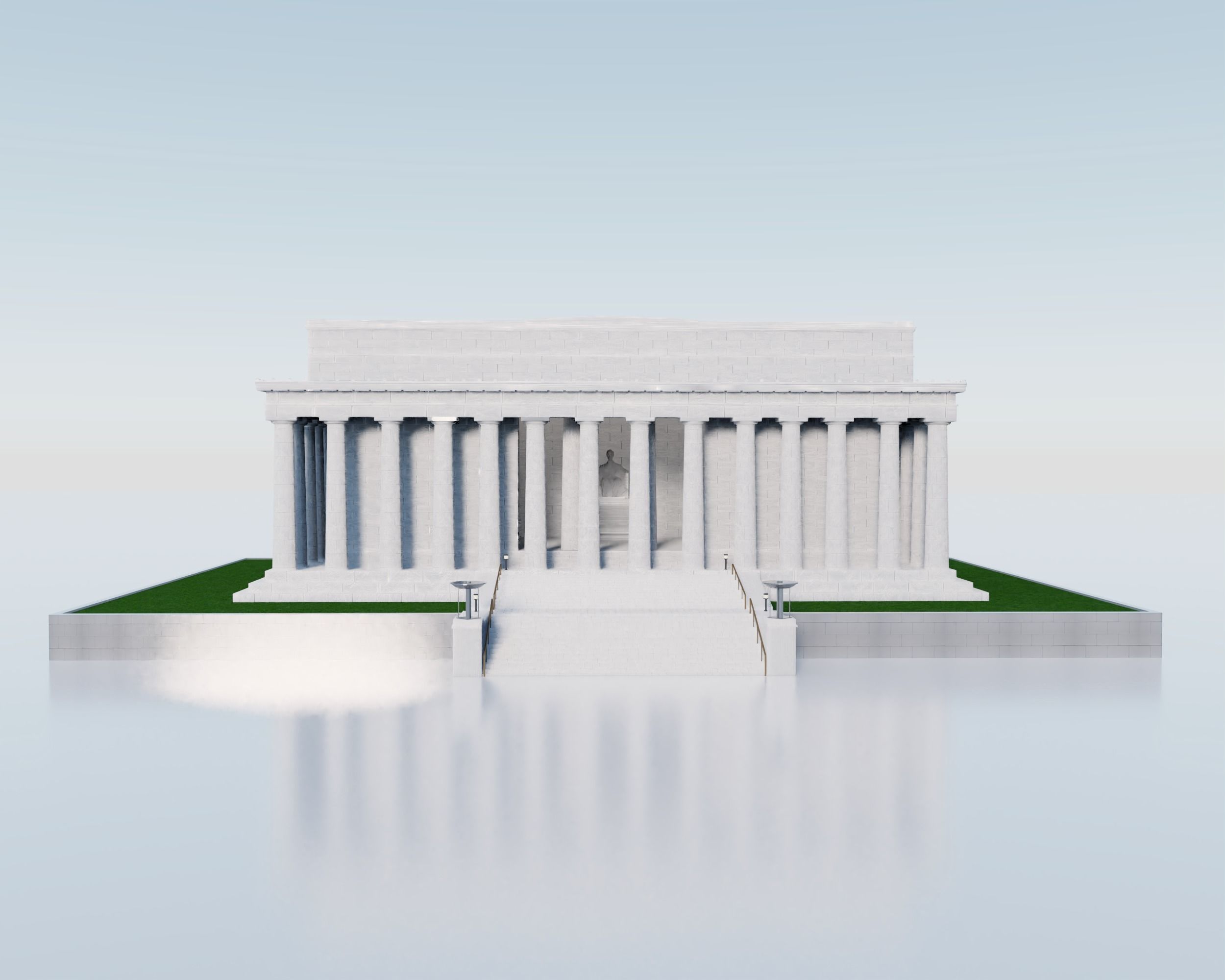 The Abraham Lincoln Memorial Low-poly 3D model_1