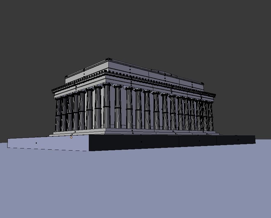 The Abraham Lincoln Memorial Low-poly 3D model_5