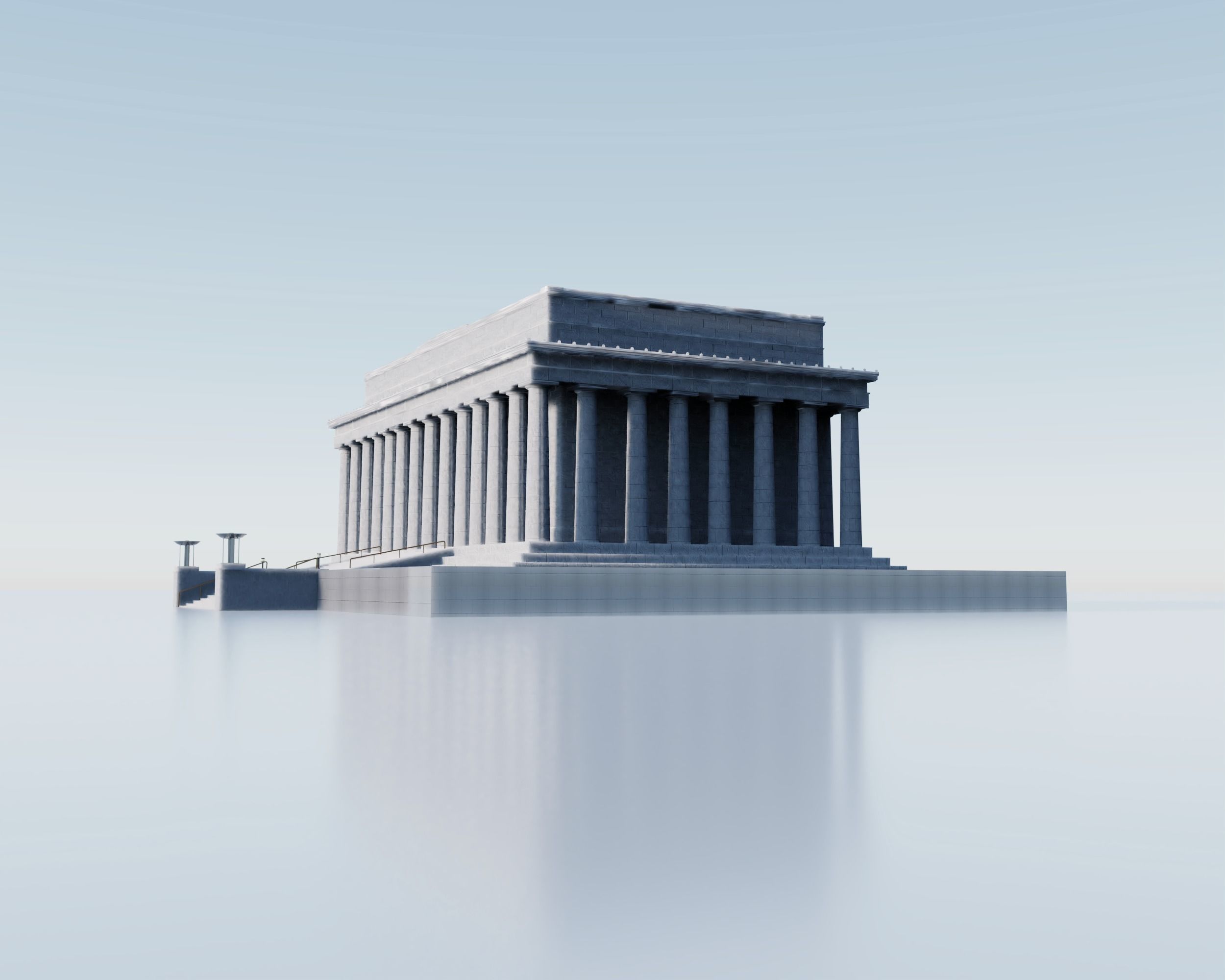 The Abraham Lincoln Memorial Low-poly 3D model_2