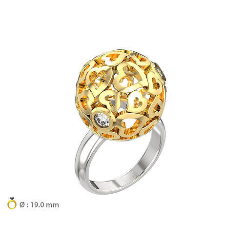 N150 Stylish sphere ring 3D print model