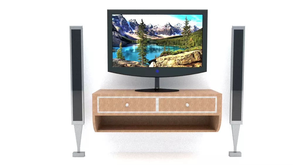 LED TV with Speakers 3D model